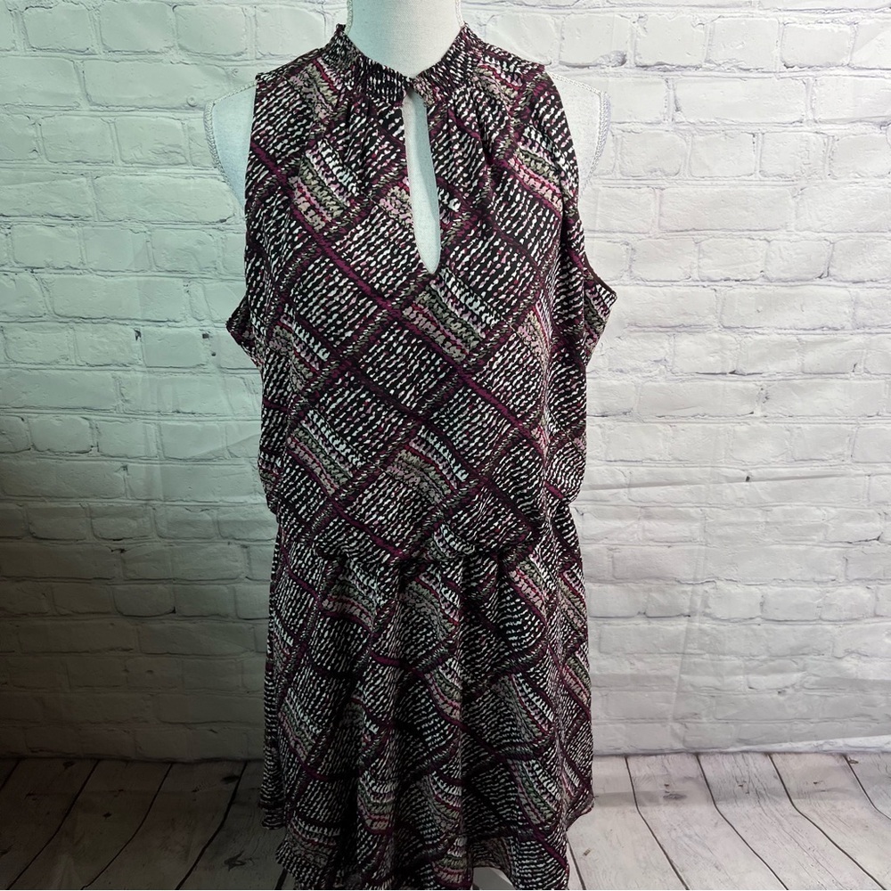 White House Black Market Black and Purple Dress